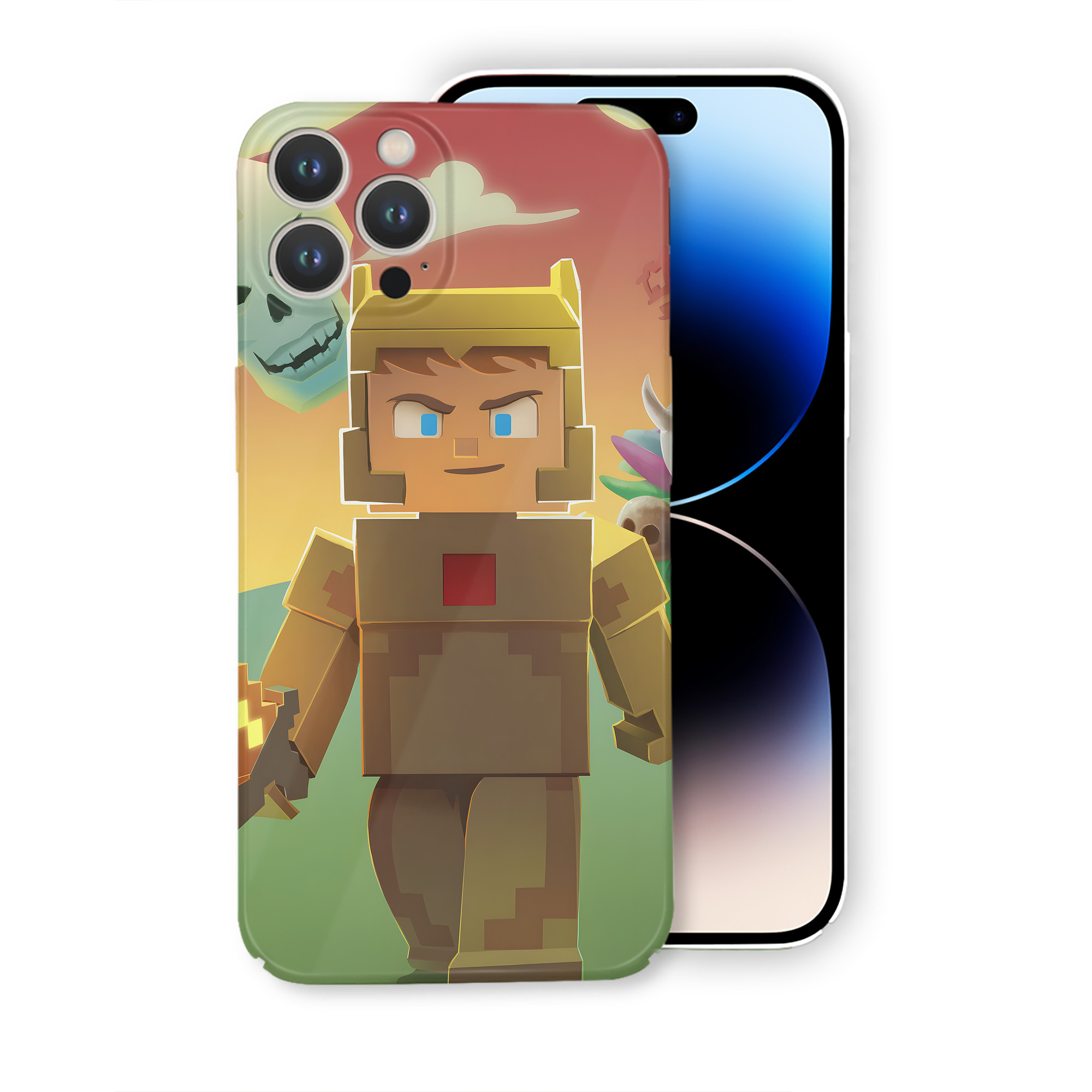 （画像用） マインクラフト ブロックの世界 Minecraft MC Block world 【iPhone 14シリーズ対応】ハードケース